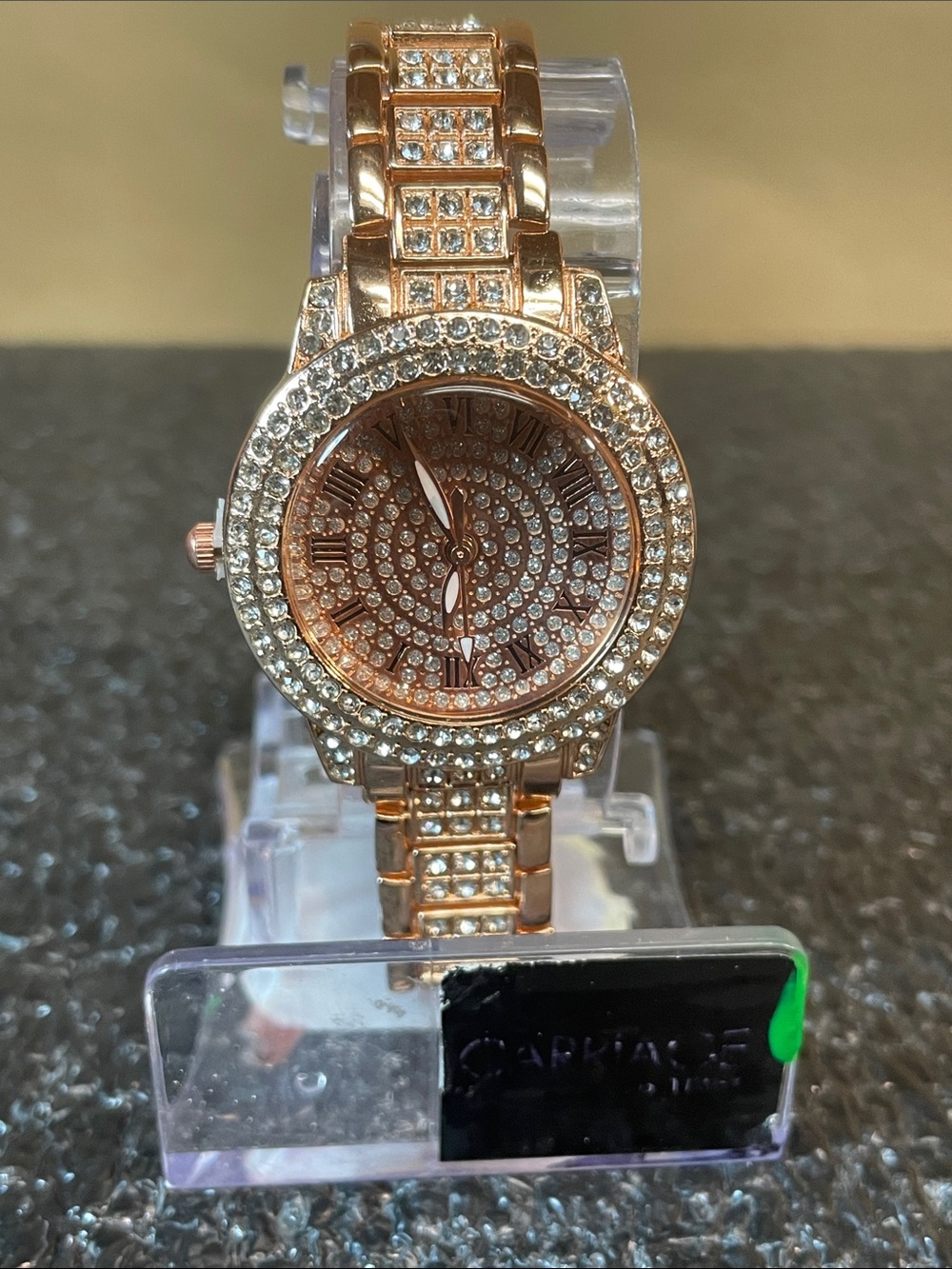 Sparkling Rose Gold Women's Bracelet Watch with Crystal Accents